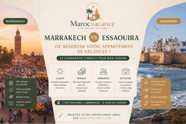 Marrakech vs Essaouira : Où Réserver votre Appartement de Vacances ?