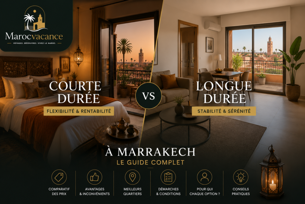 Appartement Courte Durée vs Longue Durée à Marrakech : Le Guide Complet